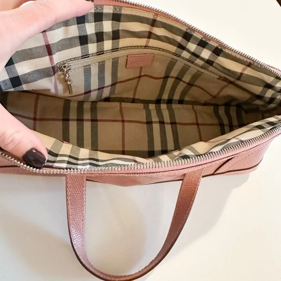 Burberry Pink Leather Shoulder Bag Vintage - Picture 8 of 11